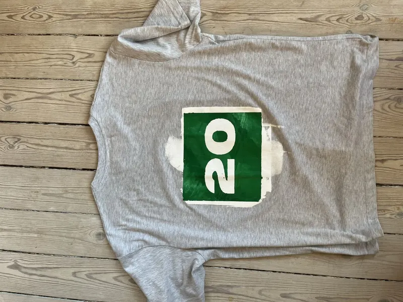 sometimes sometimes happiness makes me anxious — grey tee with white canvas green backprint 20 (photo 2 of 3)