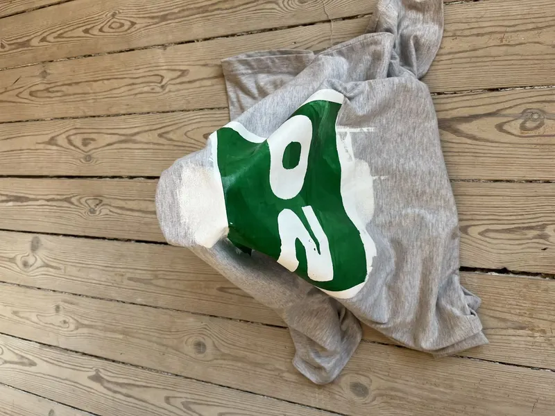 sometimes sometimes happiness makes me anxious — grey tee with white canvas green backprint 20 (photo 3 of 3)